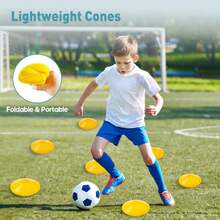 Agility Speed Training Equipment Set, 20ft Agility Ladder, 12 Cones, 4 Adjustable Hurdles, Jump Rope & Speed Chute, Training Kit For Soccer Basketball Football Kids Youth Adults - Yellow - View 5