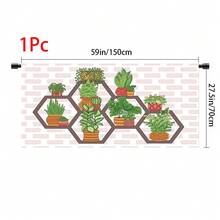 1件裝，居家裝飾，植物主題圖案印花桌裙，廚房小窗簾，廚房櫥櫃蓋，附窗簾孔，易於懸掛，長方形，機器編織，可機洗，廚房裝飾與配件，非常適合廚房櫥櫃和居家裝飾 - 彩色 - 查看 18