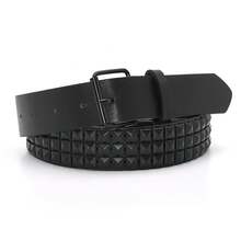 Pyramid Fashion Rivet Belt Men&Women's Studded Belt Punk Rock With Pin Buckle Drop Shipping Black - Black - View 10