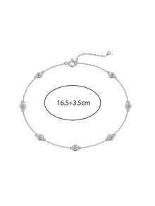 1 chiếc vòng tay bạc 925 Sterling Silver ngọt ngào và thời trang, đính 7 viên đá Moissanite 0.7 carat, kích thước 3.0mm, phù hợp cho nữ giới đeo hàng ngày, đi làm, dự tiệc, đi nghỉ mát, sinh nhật, Ngày Valentine, Ngày của Mẹ, Lễ Phục Sinh, kỷ niệm ngày cưới, quà tặng trang sức Giáng sinh. - Bạc - Xem 4