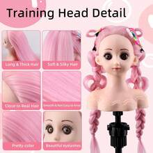 Human Body Model Headband With Hair, Doll Head Used For Hair Styling Training, Practicing Beauty Styling And Hairdressing Training, Weaving Headband Holder And Matching Tools. - View 5