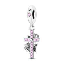 1pc Classic Religious Style 925 Sterling Silver Jesus Cross Pendant, DIY Bracelet Necklace Making Gift For Women, Hypoallergenic - KJC1703 - View 18