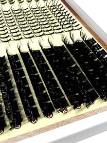 150D Extra Long Spiky Cluster Lower False Eyelashes, 6-18mm Length, D/DD Curl, 270pcs/Set, Fluffy Individual Eyelashes, DIY Lash Extension, Cartoon Style, Mink Fur Material, Suitable For Various Makeup Looks - D+ - 查看 3