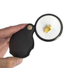 12X Magnifying Glass With Faux Leather Case - Portable Microscope - Foldable Design - Ergonomic Handle - Suitable For Reading, Inspection, Crafts, Jewelry Etc. - Compact Inspection Tool With Durable Rotating Protective Cover - Essential For Daily Reading - Vision Assistance Product - A - View 8