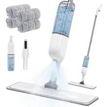 Mop Floor Cleaning, Spray Mop With 22 Oz Refillable Bottle & 3pcs Reusable Washable Pads - Wet Dry Microfiber Floor Mop Home Or Commercial Use Hardwood, Laminate Ceramic Tiles Floor, Beige - Trắng - Xem 12