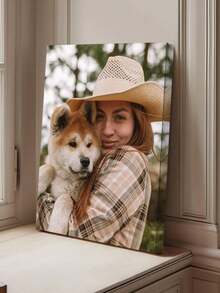 Personalized Photo Canvas Print - Customize Frame With Your Own Image, Suitable For Wedding, Graduation, Family Portrait, Photos, Single Portrait - High Definition Fade-Resistant Inkjet Printing Wooden Framed - Mother's Day Gift, Home Decor - Multicolor - View 2