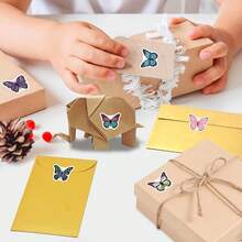 500pcs Butterfly Stickers Roll - Ideal For Thank You Cards, Sealing, And Scrapbooking | Smooth Surface, Asymmetrical Shape, Office Supplies - 1 Set - View 3