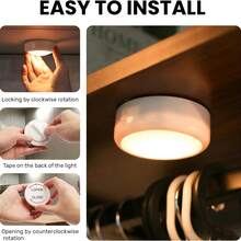 LED Round Light With Remote Control, 13 Color Modes Under Cabinet Wireless, Battery Powered Stick-On Dimmable Push Light For Closet/Shelf/Wall (1/3/6 Pack) - Multicolor - View 7