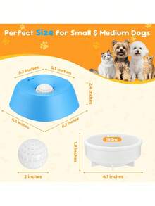 1pc Slow Feeder Bowl For Liquid Therapy: Rolling Ball Licking Bowl, Anti-Slip Slow Feeder, Easy To Clean Puppy Licking Toy, Suitable For Bone Broth, Yogurt And Post-Surgery Nutrition, Random Color, Random Packaging - Multicolor - View 10