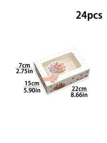 Hộp đựng bánh quy và bánh ngọt trong suốt có cửa sổ, kích thước 22*15*7cm, chất liệu bìa cứng màu trắng, hộp quà tặng cao cấp thích hợp cho các món tráng miệng, đám cưới, tiệc tùng, Giáng sinh, sinh nhật. - Nhiều màu - Xem 18