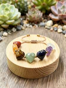Bohemian Seven Chakra Bracelet, Including Amethyst, Tiger Eye Stone, Green Adventure Stone, Heart Chakra Jewelry, A Choice For Love And Harmony, Valentine's Day, Wedding, Anniversary, Mother's Day Gifts, Suitable For Daily And Special Occasions - Bracelet - View 5