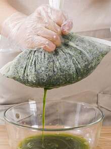 3个可重复使用的细网尼龙过滤袋，适用于酿造、制作坚果奶、厨房过滤工具 - 彩色 - 查看 5