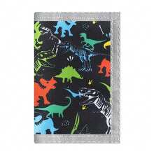 3-Fold Wallet, Cartoon Car And Dinosaur Printed, Durable Polyester Material With Zipper Pocket And Key Ring, Suitable For Daily Coin Purse - Multicolor - View 27