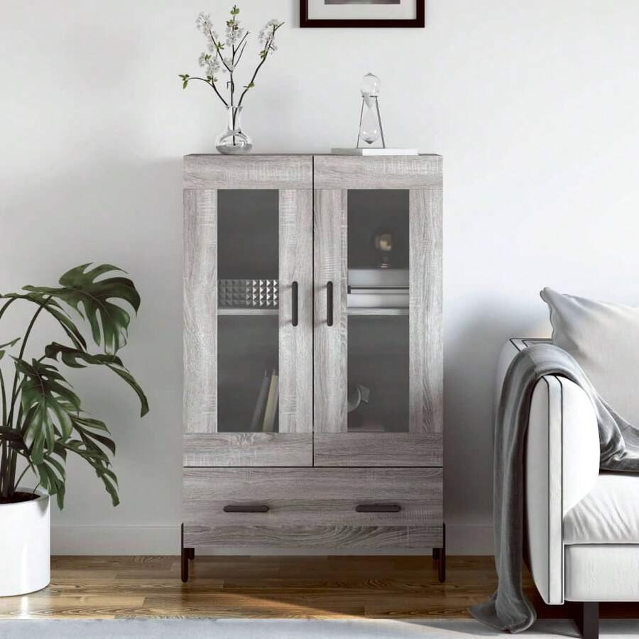 vidaXL Highboard Grau Sonoma 69,5x31x115 cm Holzwerkstoff - Grau - Übersicht 1