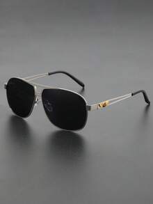 1 Paar neue Herren-Sonnenbrillen mit polarisierten Gläsern, klassischer Hohldesign-Rahmen mit Adlerflügel-Motiv, Fahr- und Sonnenschutzbrille, Großhandel - Verschiedenfarbig - Übersicht 3