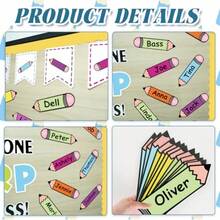 Juego de decoración de tablones de anuncios decoración colorida para el aula con recortes de lápiz bordes de tablones de anuncios para bienvenida a la escuela decoración de puerta de pared para - Púrpura - Ver 6