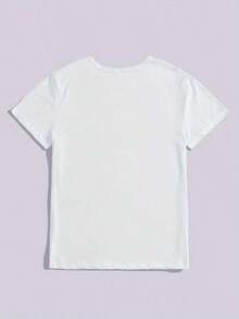 1 Leisure/Fashion T-Shirt With A World Map Print, A Gift For Travel Enthusiasts, Comfortable, Loose Fit - White - View 4