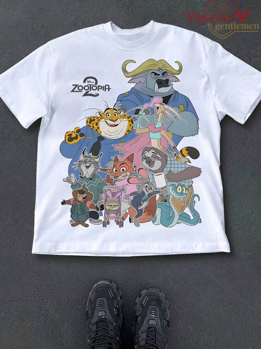 2 Full Cast Group T-Shirt, Unisex Casual Summer Tee - 白色 - 查看 1