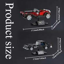 Coches clásicos y modelos de supercoches con soportes de exhibición y placas con nombres, coches de modelo DIY hechos de bloques de construcción, perfectos para coleccionistas - K2259- 320 unidades - Ver 5