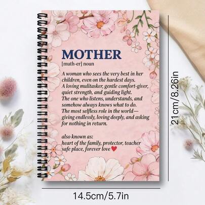 1 Pc "Tell Me Your Story" Notebook, A Mother's Guided Journal To Share Life And Love, Floral Design Spiral Notebook Diary, Perfect Birthday Or Mother's Day Gift For Mom