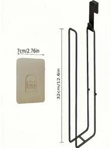 2PCS/SET Non Perforated Roll Paper Rack, Bathroom Storage Rack, Kitchen Storage Wall Mounted Rack, Toilet Hanging Tissue Rack - Gold - View 3
