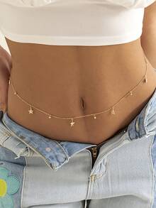 1 chiếc dây chuyền pha lê đeo eo dành cho nữ, trang sức dây đeo cơ thể tối giản gợi cảm, thích hợp cho bãi biển, kỳ nghỉ, hẹn hò, làm quà tặng, đeo hàng ngày mùa hè, dự tiệc. - Kiểu chữ D vàng - Xem 13