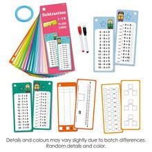 Juego de tarjetas didácticas reutilizables de matemáticas, tarjetas de flashcards de resta y división del 1 al 12, tarjetas de aprendizaje educativas, adecuadas para preescolar y jardín de infantes, Montessori, matemáticas de educación temprana - Multicolor - Ver 11