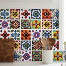 Stiker Dinding DIY Motif Bunga Bohemian Perekat Mandiri Tempel dan Lepas Dekorasi Rumah untuk Dapur, Kamar Mandi, Tangga 1 Gulungan 7874x3937 Inci Mudah Dipasang - Beraneka warna - View 1