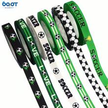 1pc 1cm Wide Football Print Ribbon, Football Themed Heat Transfer Grosgrain Ribbon, Cheerleading Hair Accessory, Ribbon And Satin Ribbon With Bow Decor - Multicolor - View 2