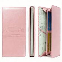 Car Registration And Insurance Card Holder, Vehicle License Document Glove Box Compartment Organizer, Interior Car Accessories For Women Men Teens - 粉紅色2PC - 查看 6