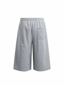 Pantalones cortos casuales de media longitud para hombres, estilo callejero para el verano - Gris Claro - Ver 5