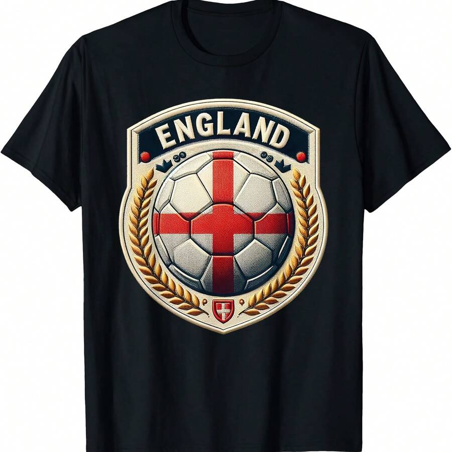 England Classic St Georges Euro Football T-Shirt - Black - View 1
