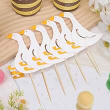 Đồ trang trí bánh cupcake hình ngỗng trắng dễ thương, chủ đề động vật trang trại, thích hợp cho trang trí lễ đính hôn, đám cưới, tiệc độc thân, chụp ảnh lưu niệm và tiệc sinh nhật. - Hình trang trí bánh hoạt hình - Xem 3