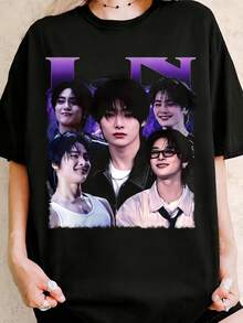 StraySKidsS I.N Vintage Bootleg K-Pop Graphic Tee,  Fan Gift, Retro 90s Shirt - Black - View 6
