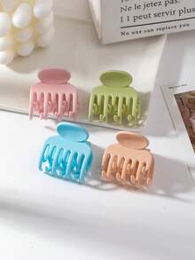 4 piezas de pinzas para el cabello de color mate suave, pinzas mini antideslizantes lindas adecuadas para mujeres & niñas para uso diario, aplicables para maquillaje, escuela, viajes y vacaciones de verano, accesorios para el cabello de playa - Multicolor - Ver 2