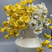 6 piezas Conjunto de Pensamientos de Cerámica, Flores Artificiales de Cerámica y Hojas de la Suerte de Cerámica, Material de Cerámica, Nunca se Marchitan, Ramo para Días Festivos, Ramo para el Día de San Valentín, Adecuado para Familia, Jardín, Boda, Fiesta Festiva, Aportando Ternura y Esperanza a Tu Vida - Multicolor - Ver 2