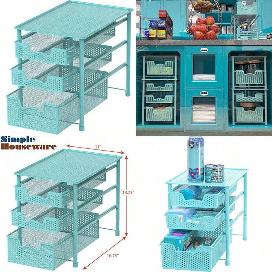 Storage Drawers - Turquoise - View 1