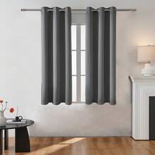 1PC/2PCS High Blackout UV Resistant Polyester Curtains, Grommet Top, Non-Bleachable Plain Weave, Bedroom Art Theme, Solid Color High Blackout Thermal Insulation, Noise Reduction - Perfect For Bedroom Curtains, Living Room Curtains And Room Divider Curtains, Farmhouse And School Sleep Curtains, Darker Colors Provide Better Blackout Effect - Grey - View 53