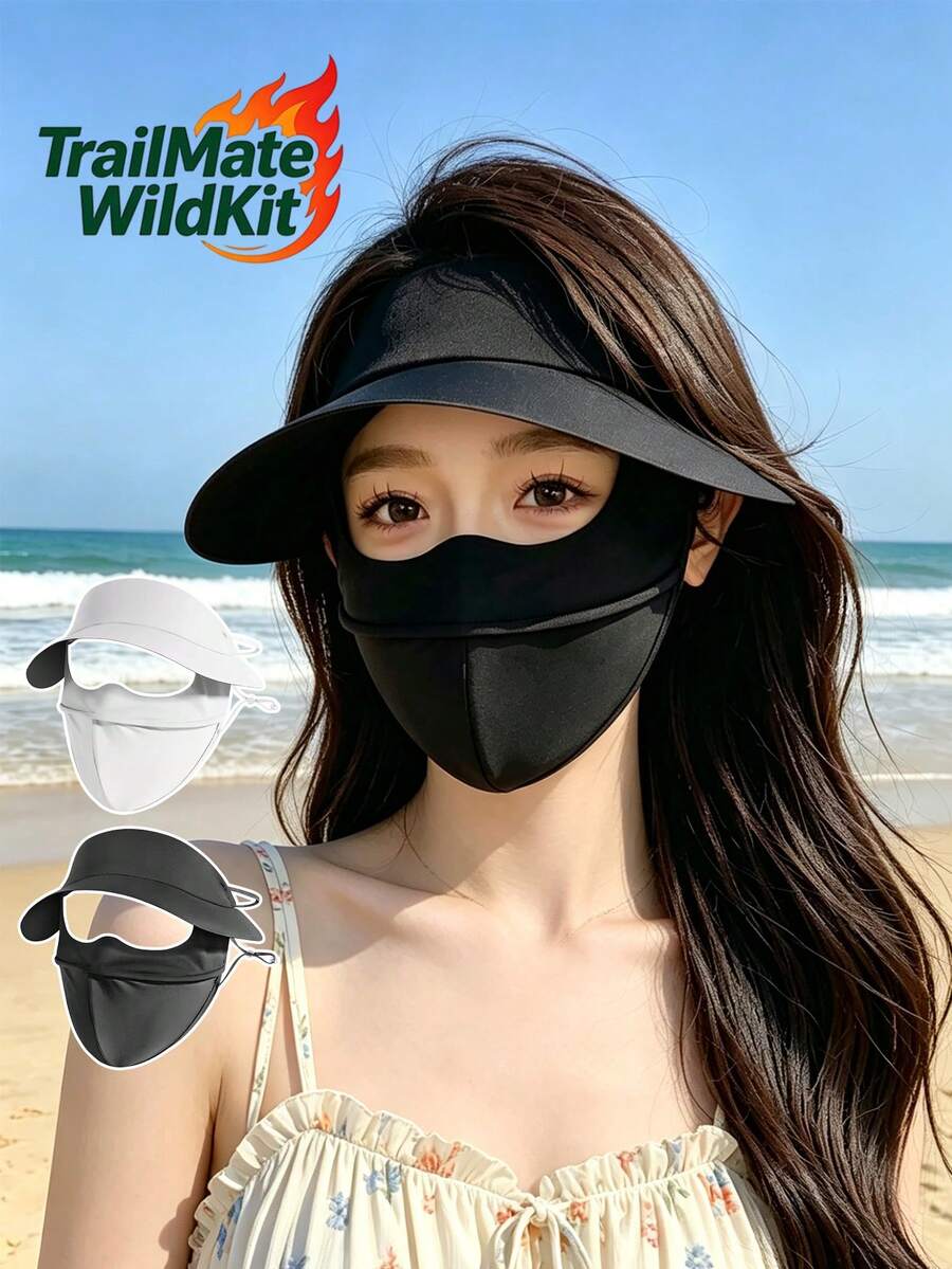2-In-1 Sun Hat & Face Mask (Full Face UV Protection Mask, Breathable Ice Silk Sun Blocking Barrier, Suitable For Women Outdoor Use) - Multicolor - View 1