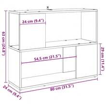 vidaXL Bücherregal/Raumteiler Altholz-Optik 80x24x63 cm - Braun - Übersicht 9