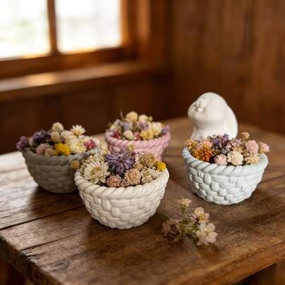 Molde de resina DIY, adecuado para hacer decoración de cestas de paja trenzada, aplicable para resina epoxi, yeso, velas, incienso, decoración del hogar, molde de silicona