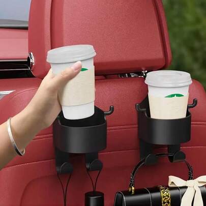 Multi-Function Car Seat Back Storage Hook, Cup Holder & Phone Holder, Hanging Organizer Suitable For Most Car Backseats