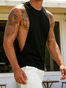 Men's New Summer Casual Vacation Sleeveless Vest - Black - View 3