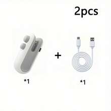 食品封口机套装 | 1 个封口机 + 1 根 USB 充电线，内置锂电池，低功耗，手压式磁吸设计，便携式，适用于家庭/野餐/户外/旅行，薯片/饼干袋封口机，静音高效封口 - 彩色 - 查看 9