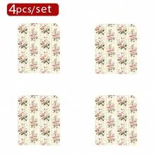 1pc/4pcs/6pcs/10pcs Mint Green Striped Pink Rose Print Short Plush Chair Cover, Removable Short Plush Fabric Chair Slipcover, Chair Back Protector, Dining Chair Decor Cover, Suitable For All Seasons, Holiday Decor, For Dining Room, Living Room, Home Chair Protection, With Back Protection, Applicable To Dining Room, Office, Living Room, Hotel And Home Decor - Multicolor - View 13