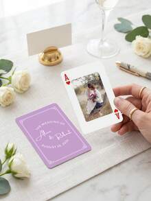 Bộ bài cưới cá nhân hóa và sổ lưu niệm thay thế, bài poker khắc tên riêng, quà tặng cưới tối giản, thiết kế chữ cái đầu. - Nhiều màu - Xem 23