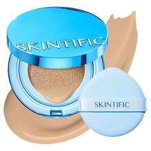 SKINTIFIC 絲絨霧面氣墊粉底液 藍色，全遮瑕，12小時控油，適合油性與混合性肌膚，防水，持久，輕盈，保濕，不沾染 | 02G 金色象牙色 - 02G Golden Ivory - 查看 3
