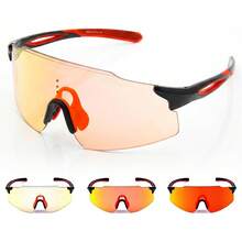 Gafas de Montar polarizadas sin marco, Gafas de sol deportivas fotocrómicas para hombres y mujeres, Lentes de protección UV400 para conducir bicicletas de pesca - C2 Negro brillante - Ver 1