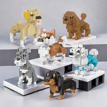 Mini juguete de bloques de construcción de perro salchicha para adultos y niños: diseño detallado y realista, juego de construcción divertido y educativo - Caniche - Ver 2