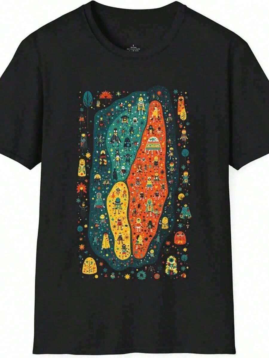 Mystical Black Cat Gothic Fantasy Magic Symbol Graphic T-Shirt S-5XL (1)Y2Y- Clothes Women - 黑色 10 - 查看 1